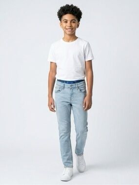 Levi’s 502 Taper Jeans Boys Youth 16 Reg Light Wash Stretch Denim